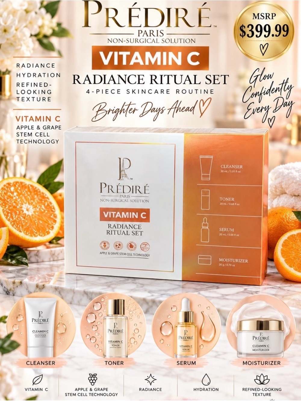 Prédiré Paris Vitamin C Radiance Ritual Set NIB Sealed